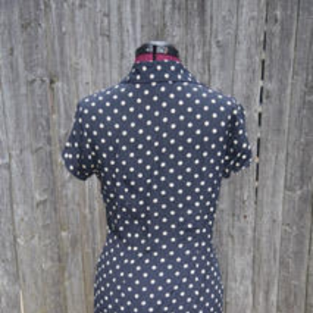 Vintage limited navy blue button down dress - Picture 3 of 5